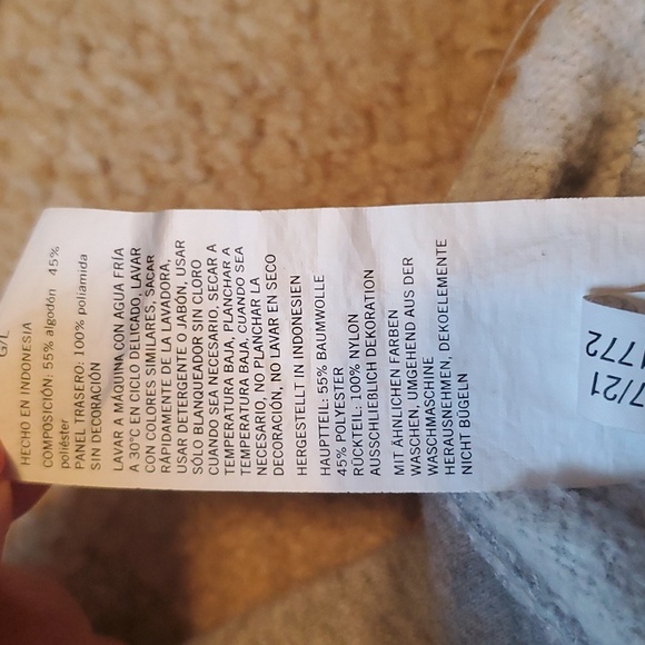 Soft Nautica Quarter Zip, Grey and Navy (Inside Collar, Logo, Panel on Back) - Picture 6 of 9